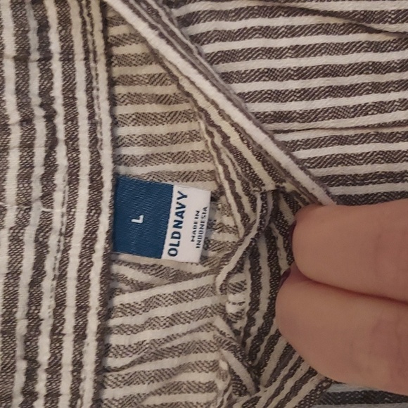 Old Navy High Waisted Striped Linen Blend Wide Leg Pants - Picture 6 of 14